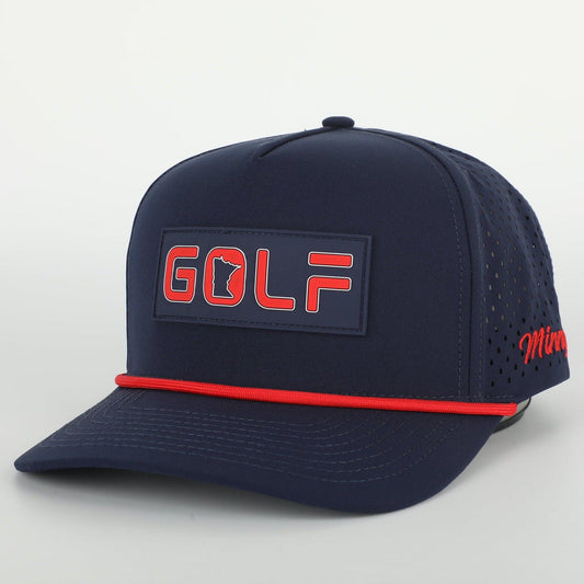 The Minny Golf | Perforated 5-Panel Snapback Rope Hat - Minny Golf Co