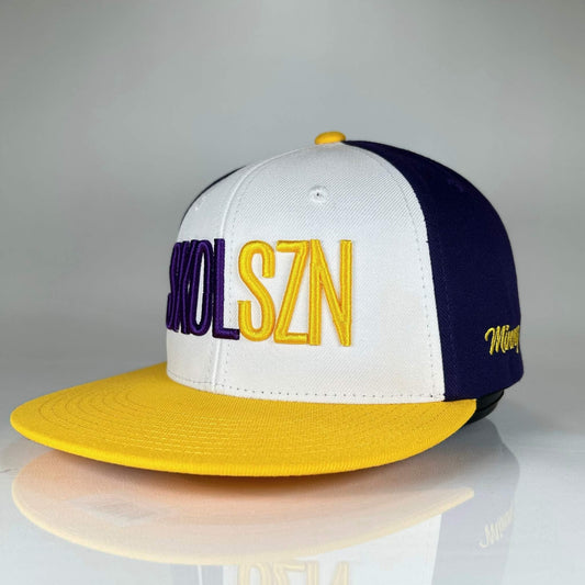 SKOLSZN Flat Bill Snapback – Minnesota Football Inspired (Purple/White/Yellow)