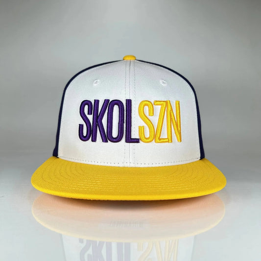 SKOLSZN Flat Bill Snapback – Minnesota Football Inspired (Purple/White/Yellow)
