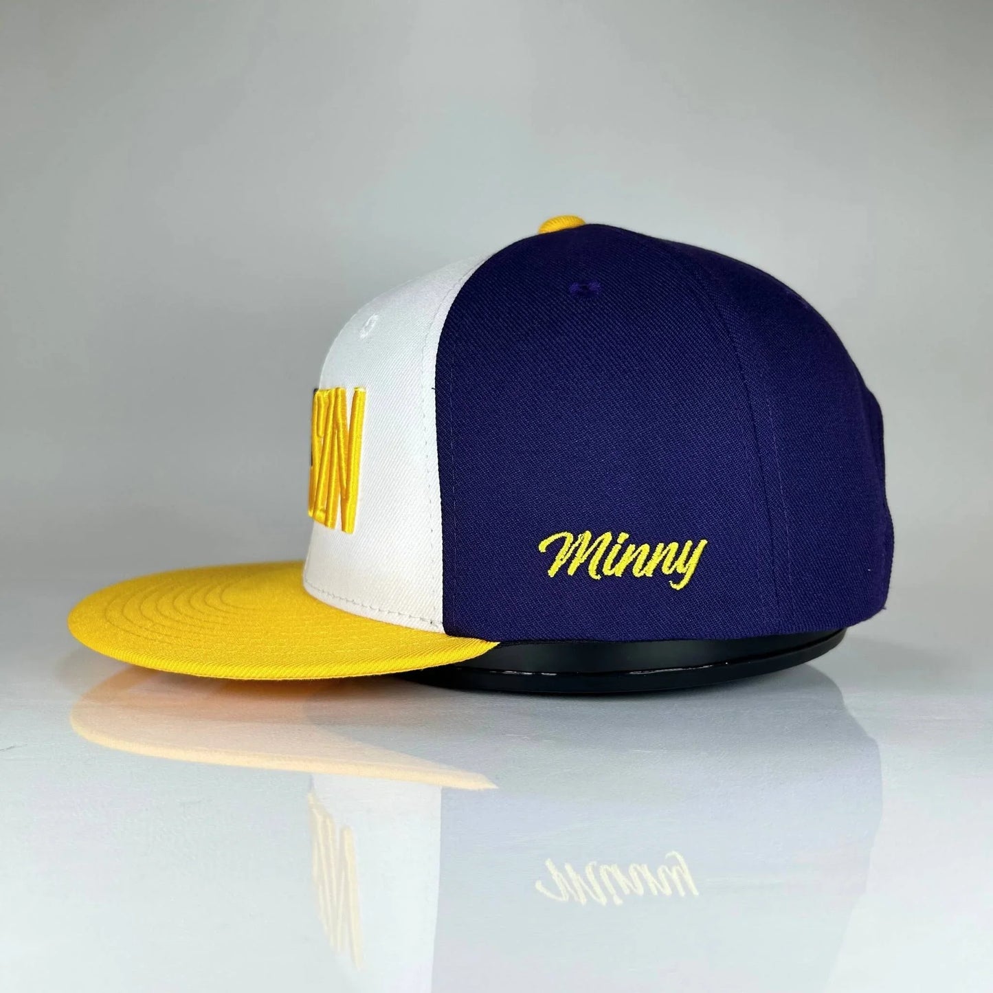 SKOLSZN Flat Bill Snapback – Minnesota Football Inspired (Purple/White/Yellow)