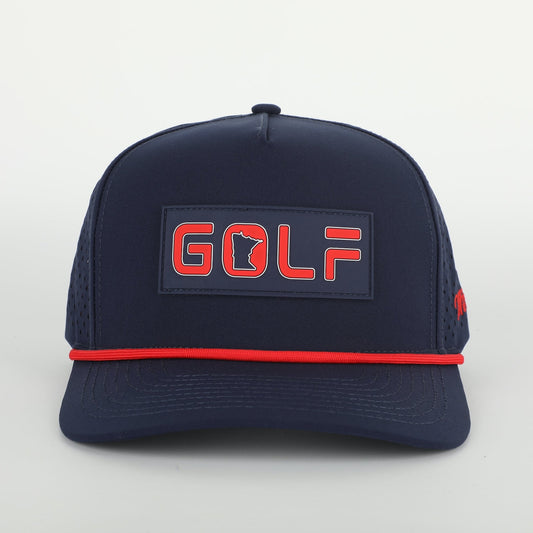 The Minny Golf | Perforated 5-Panel Snapback Rope Hat - Minny Golf Co 