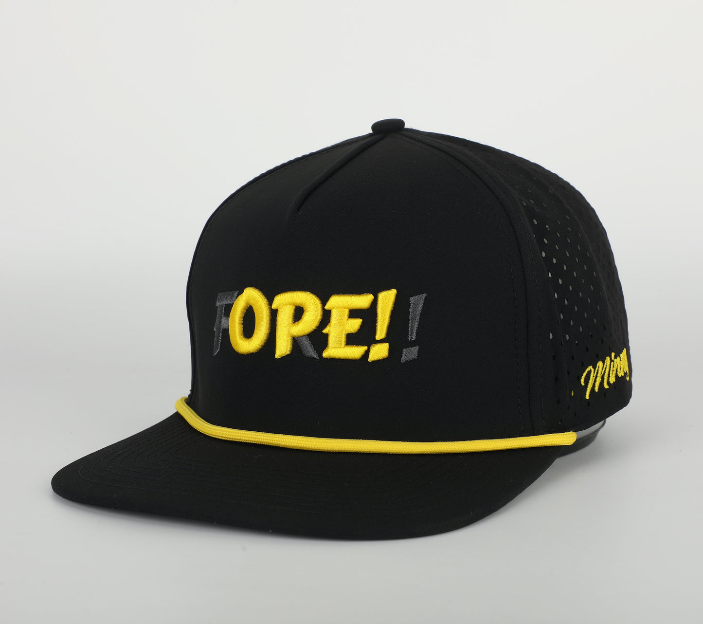 The Ope! | Perforated Flatbill 5-panel Snapback Rope Hat - Minny Golf Co 